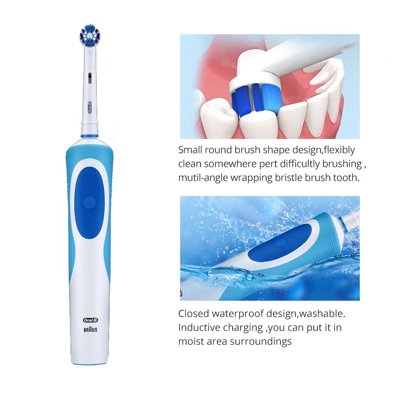 Oral B 2D Rotary Electric Toothbrush Vitality Waterproof Bellezza Soul