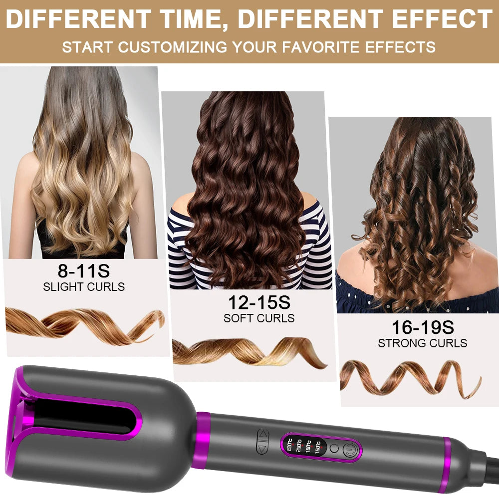 Rotating Curling Iron Wand Waves Natural Styling Bellezza Soul
